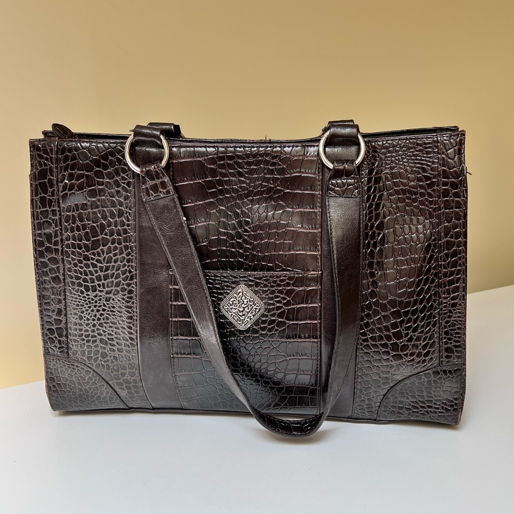 Coldwater Creek‎ Faux Alligator Print Large Tote Bag